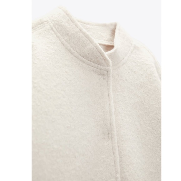 ZARA OVERSIZED TEXTURED BOMBER JACKET - Picture 11 of 16